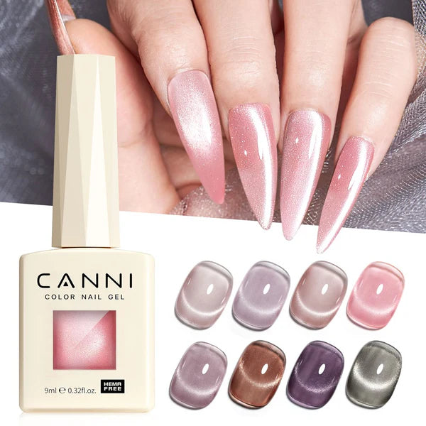 CANNI HEMA & TPO Free - Cat Eye gélový lak 9ml - Shimmer Velvet Series - 8004