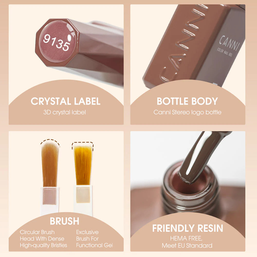 CANNI HEMA & TPO Free UVLED gélový lak 9 ml – 9133