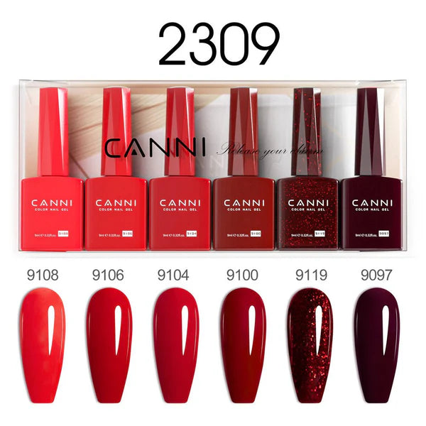 CANNI HEMA & TPO Free UV/LED sada gélových lakov 6x9ml - 2309