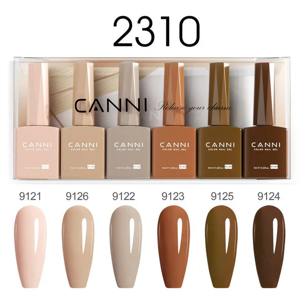 CANNI HEMA & TPO Free UV/LED sada gélových lakov 6x9ml - 2310
