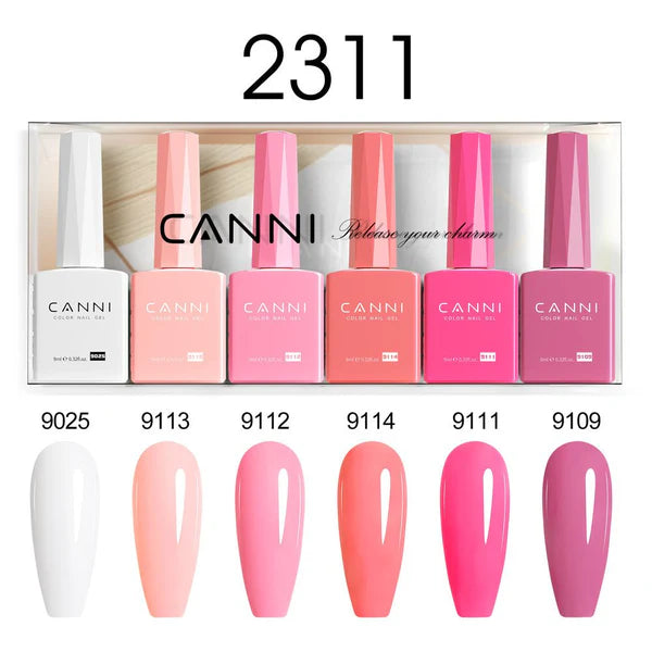 CANNI HEMA & TPO Free UV/LED sada gélových lakov 6x9ml - 2311