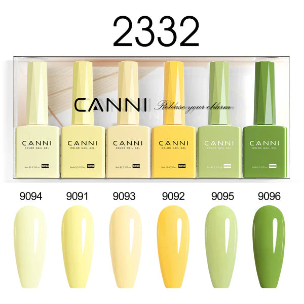 CANNI HEMA & TPO Free UV/LED sada gélových lakov 6x9ml - 2332
