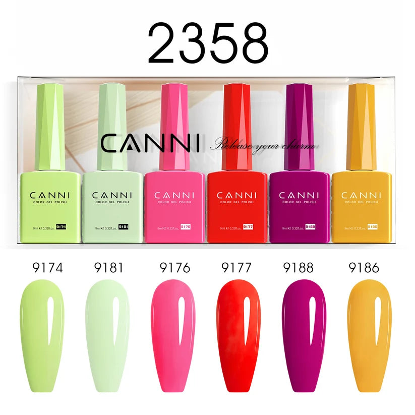CANNI HEMA & TPO Free UV/LED sada gélových lakov 6x9ml - 2358