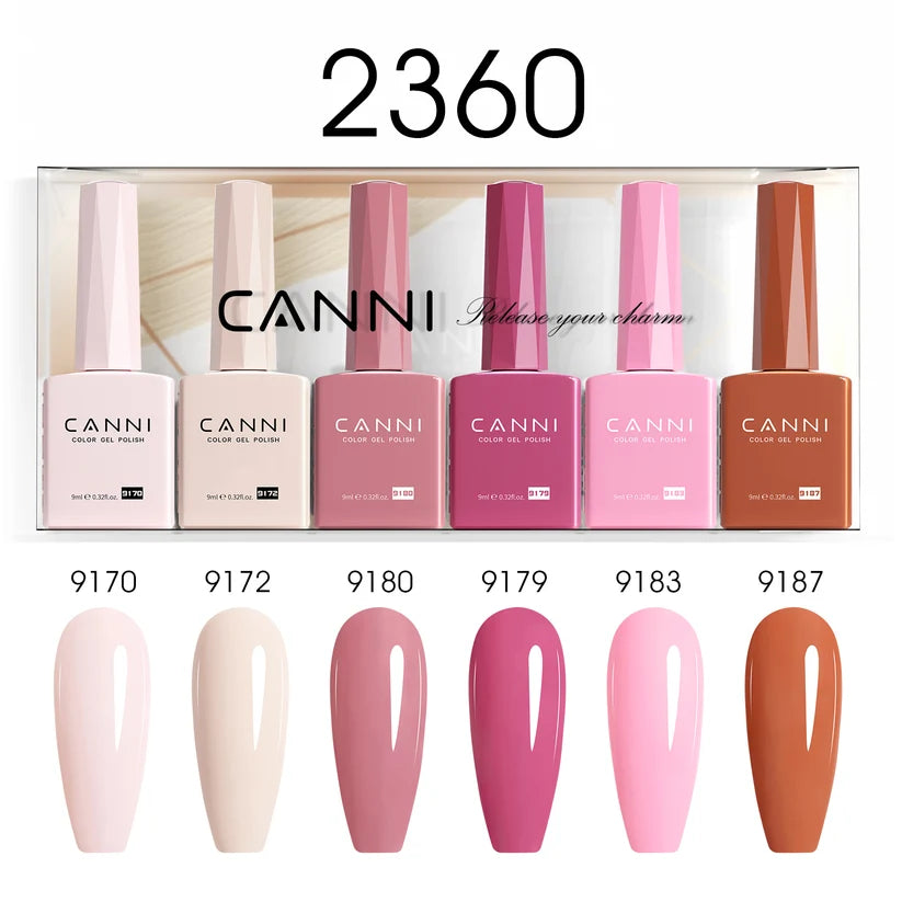 CANNI HEMA & TPO Free UV/LED sada gélových lakov 6x9ml - 2360