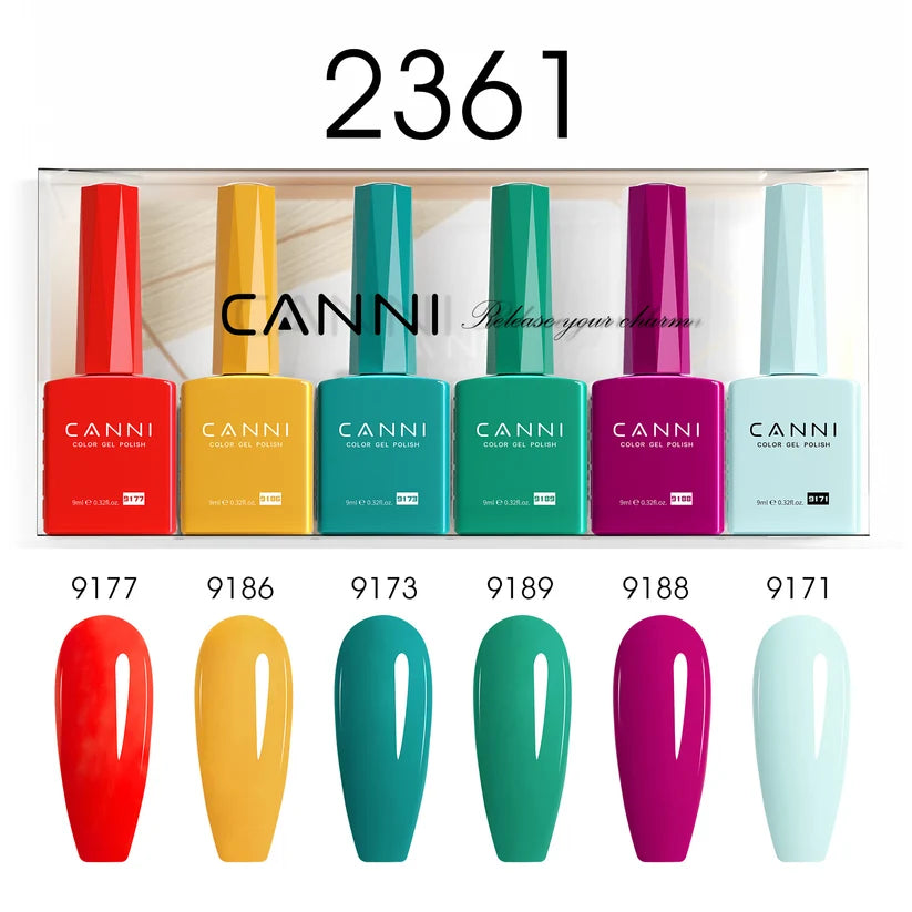 CANNI HEMA & TPO Free UV/LED sada gélových lakov 6x9ml - 2361