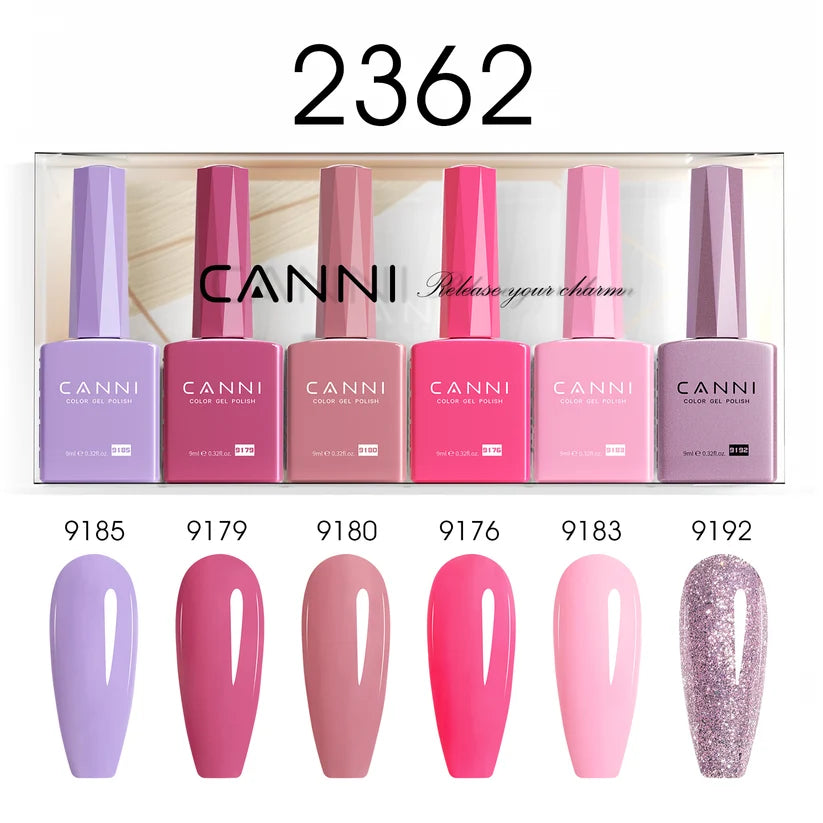 CANNI HEMA & TPO Free UV/LED sada gélových lakov 6x9ml - 2362