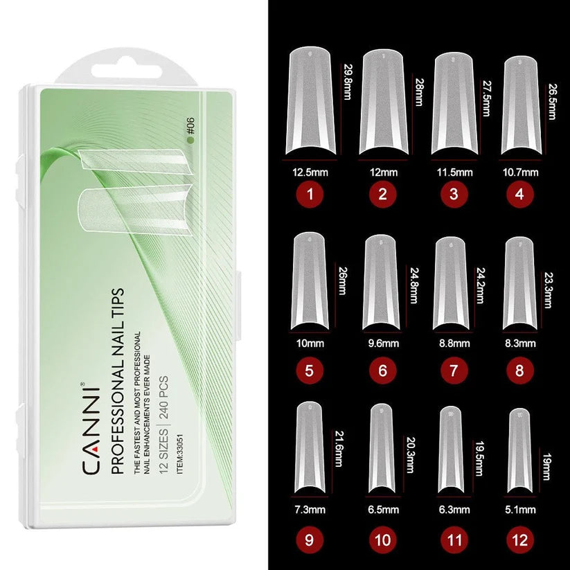 CANNI Soft Gel tipy na nechty No.06 – French, 240 ks / 12 veľkostí