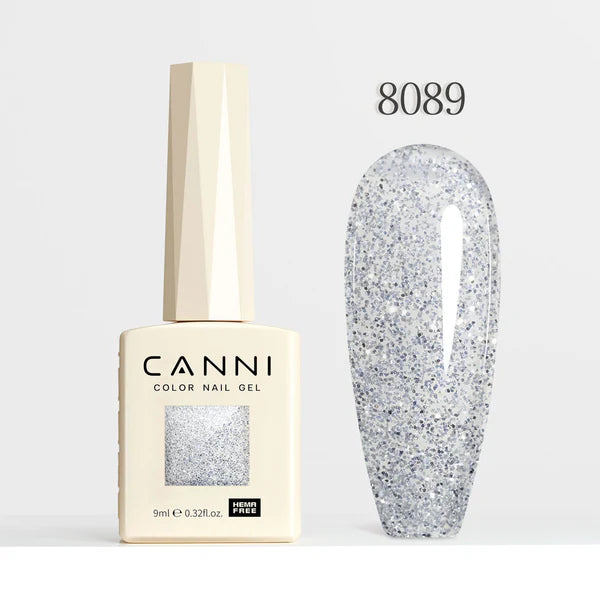CANNI HEMA-FREE & TPO-FREE Glitter Gélový Lak 9 ml – Dawn Crystal Flash Series - 8089