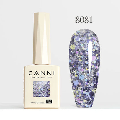 CANNI HEMA-FREE & TPO-FREE Glitter Gélový Lak 9 ml – Glitz Flash Series - 8081