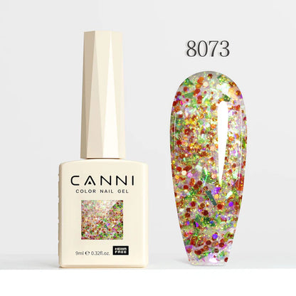 CANNI HEMA-FREE & TPO-FREE Glitter Gélový Lak 9 ml – Prism Flash Series - 8073