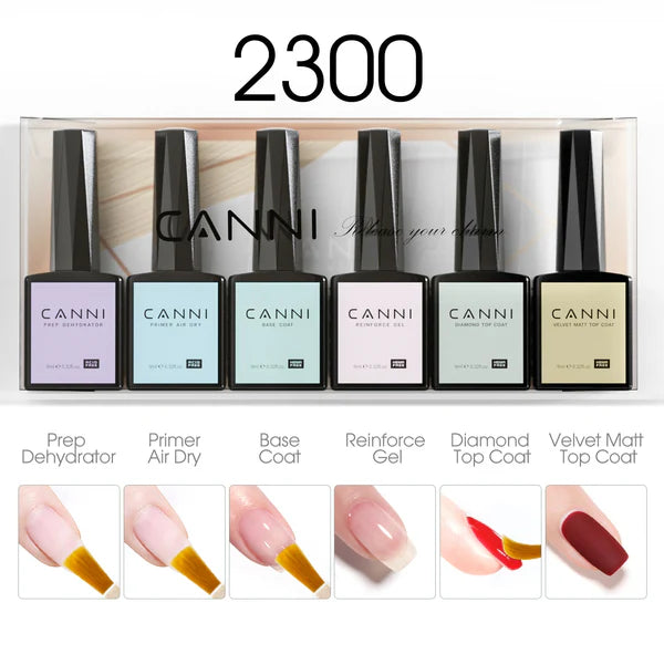 CANNI HEMA-Free Technická sada na gél lak 6×9 ml – 2300