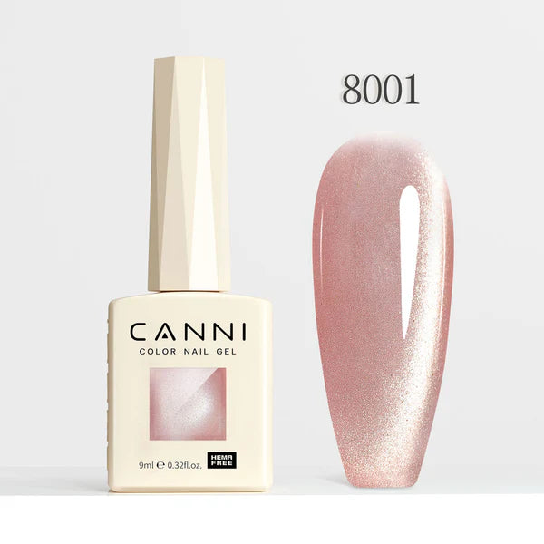 CANNI HEMA & TPO Free - Cat Eye gélový lak 9ml - Shimmer Velvet Series - 8001