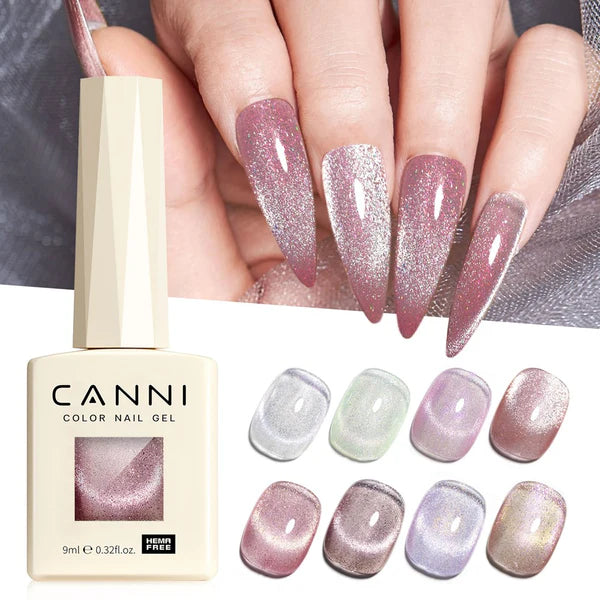 CANNI HEMA & TPO Free - Cat Eye gélový lak 9ml – Pink Planet Series - 8009