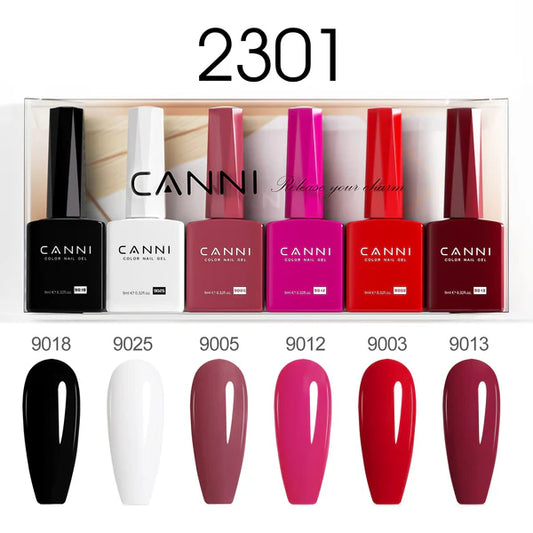 CANNI HEMA & TPO Free UV/LED sada gélových lakov 6x9ml - 2301