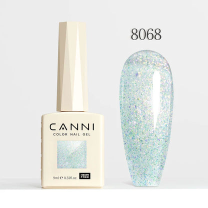CANNI HEMA-FREE & TPO-FREE Glitter Gélový Lak 9 ml – Aurora Glitter Series - 8068