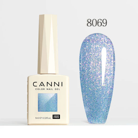 CANNI HEMA-FREE & TPO-FREE Glitter Gélový Lak 9 ml – Aurora Glitter Series - 8069