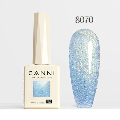 CANNI HEMA-FREE & TPO-FREE Glitter Gélový Lak 9 ml – Aurora Glitter Series - 8070