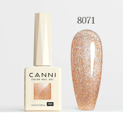CANNI HEMA-FREE & TPO-FREE Glitter Gélový Lak 9 ml – Aurora Glitter Series - 8071