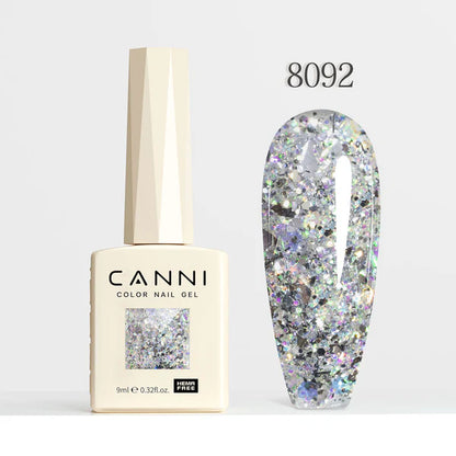 CANNI HEMA-FREE & TPO-FREE Glitter Gélový Lak 9 ml – Dawn Crystal Flash Series - 8092