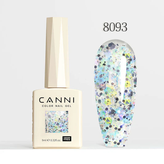 CANNI HEMA-FREE & TPO-FREE Glitter Gélový Lak 9 ml – Dawn Crystal Flash Series - 8093
