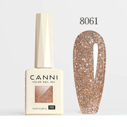 CANNI HEMA-FREE & TPO-FREE Glitter Gélový Lak 9 ml – Diamond Glitter Series - 8061
