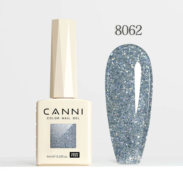 CANNI HEMA-FREE & TPO-FREE Glitter Gélový Lak 9 ml – Diamond Glitter Series - 8062
