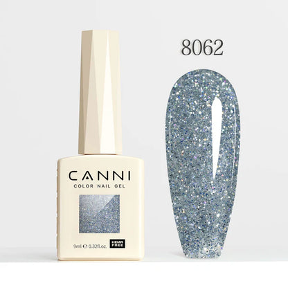 CANNI HEMA-FREE & TPO-FREE Glitter Gélový Lak 9 ml – Diamond Glitter Series - 8062