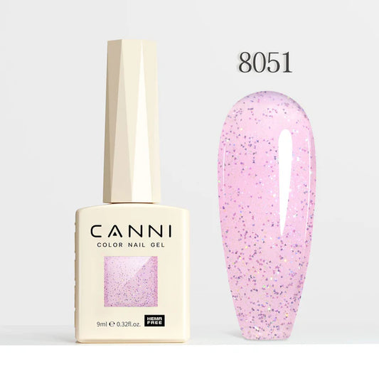 CANNI HEMA-FREE & TPO-FREE Glitter Gélový Lak 9 ml – Fairy Glitter Series - 8051