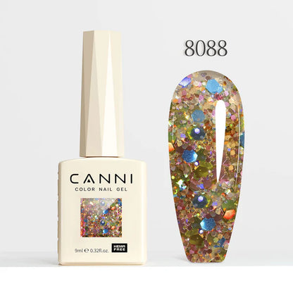 CANNI HEMA-FREE & TPO-FREE Glitter Gélový Lak 9 ml – Glitz Flash Series - 8088