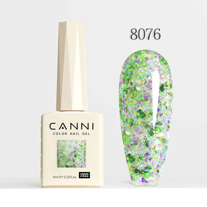 CANNI HEMA-FREE & TPO-FREE Glitter Gélový Lak 9 ml – Prism Flash Series - 8076