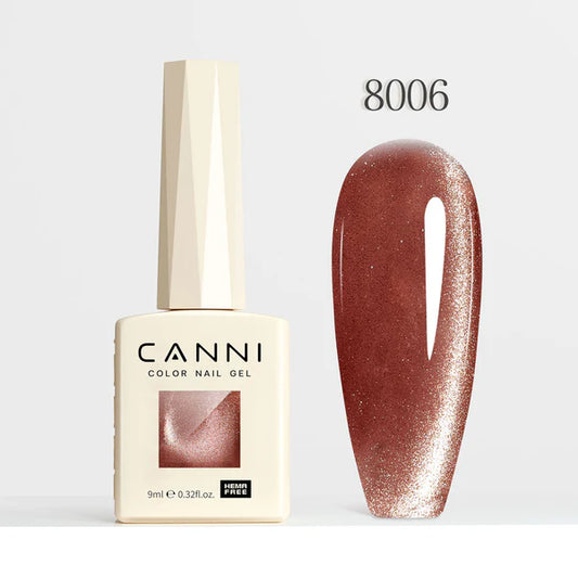 CANNI HEMA & TPO Free - Cat Eye gélový lak 9ml - Shimmer Velvet Series - 8006