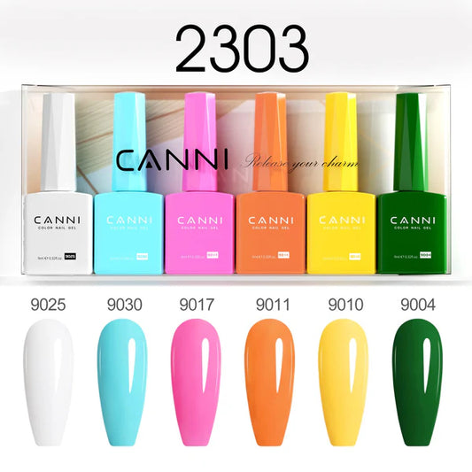 CANNI HEMA & TPO Free UV/LED sada gélových lakov 6x9ml - 2303