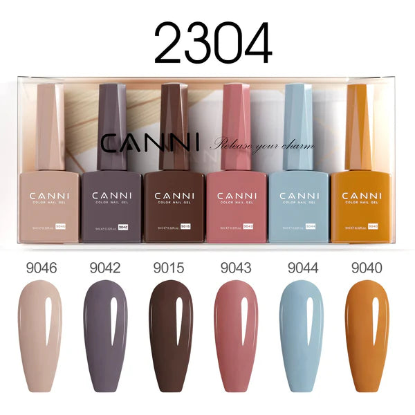 CANNI HEMA & TPO Free UV/LED sada gélových lakov 6x9ml - 2304