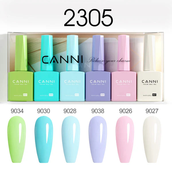 CANNI HEMA & TPO Free UV/LED sada gélových lakov 6x9ml - 2305
