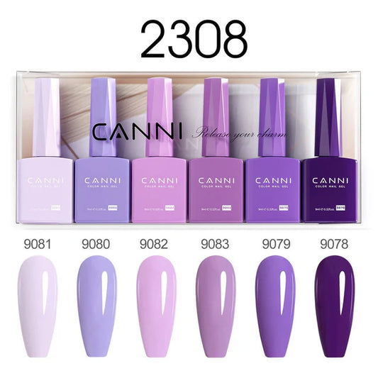 CANNI HEMA & TPO Free UV/LED sada gélových lakov 6x9ml - 2308