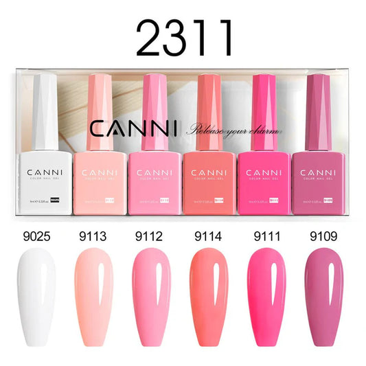 CANNI HEMA & TPO Free UV/LED sada gélových lakov 6x9ml - 2311