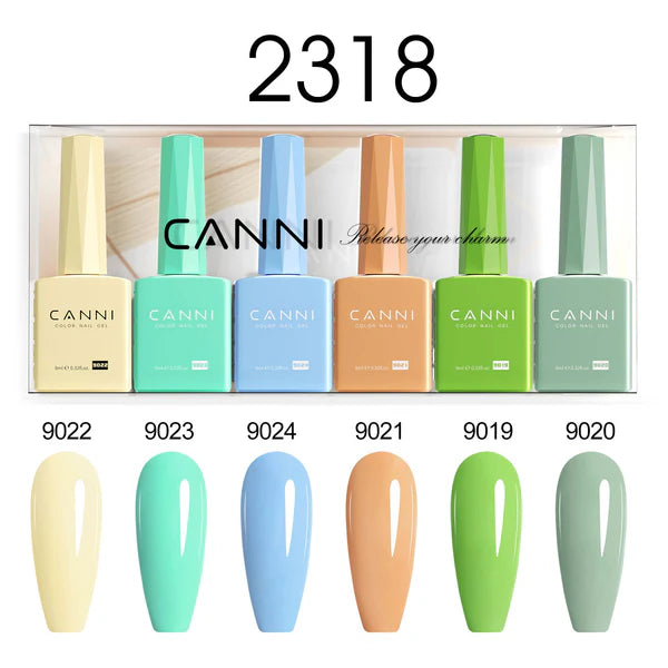 CANNI HEMA & TPO Free UV/LED sada gélových lakov 6x9ml - 2318