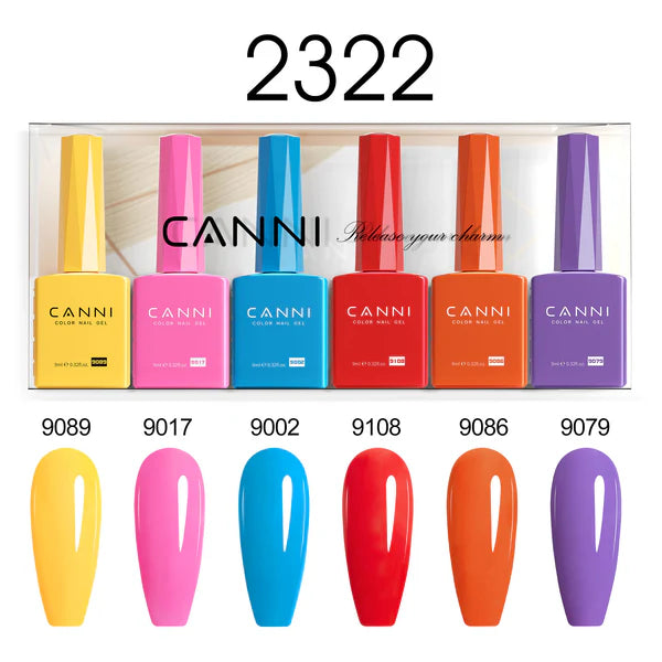 CANNI HEMA & TPO Free UV/LED sada gélových lakov 6x9ml - 2322