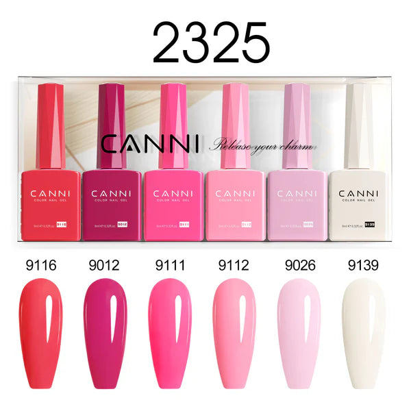 CANNI HEMA & TPO Free UV/LED sada gélových lakov 6x9ml - 2325
