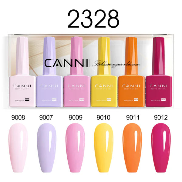 CANNI HEMA & TPO Free UV/LED sada gélových lakov 6x9ml - 2328