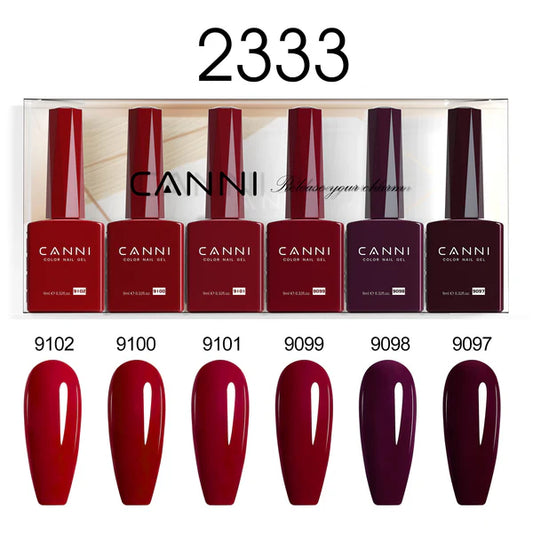 CANNI HEMA & TPO Free UV/LED sada gélových lakov 6x9ml - 2333