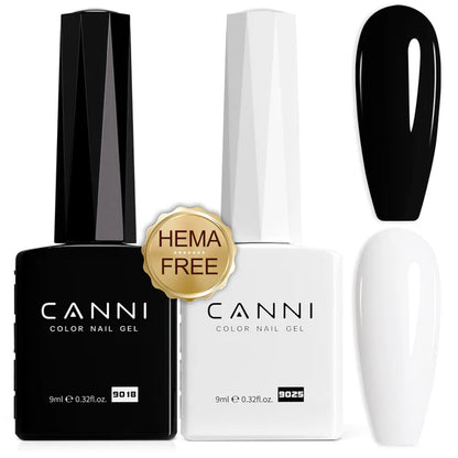 Canni TPO-Free čierno-biely gél lak set 2×9 ml