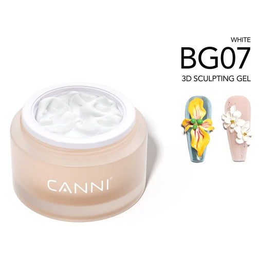 CANNI 3D Sculpting Gel BG07 – biely 3D zdobiaci gél, 10 g
