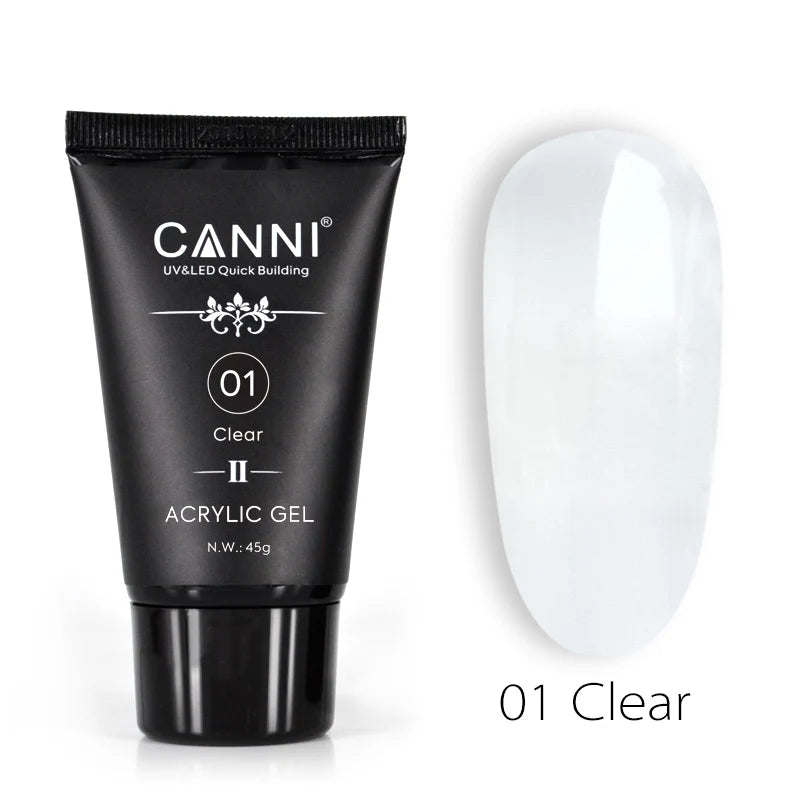 CANNI HEMA & TPO Free akrylgél (polygél) sada 6 × 45 g + 2× Nail Liquid 75 ml ZADARMO