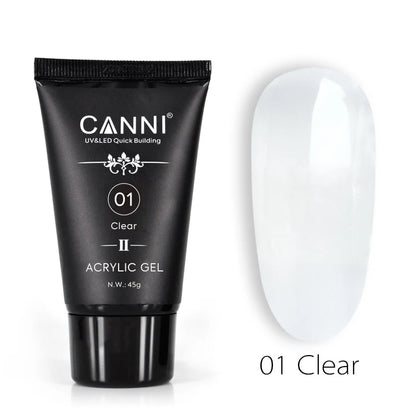 CANNI HEMA & TPO Free akrylgél (polygél) sada 6 × 45 g + 2× Nail Liquid 75 ml ZADARMO