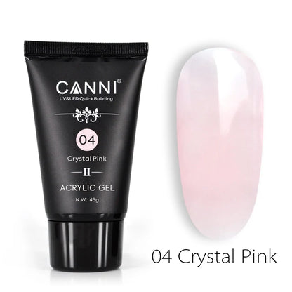 CANNI HEMA & TPO Free akrylgél (polygél) sada 6 × 45 g + 2× Nail Liquid 75 ml ZADARMO