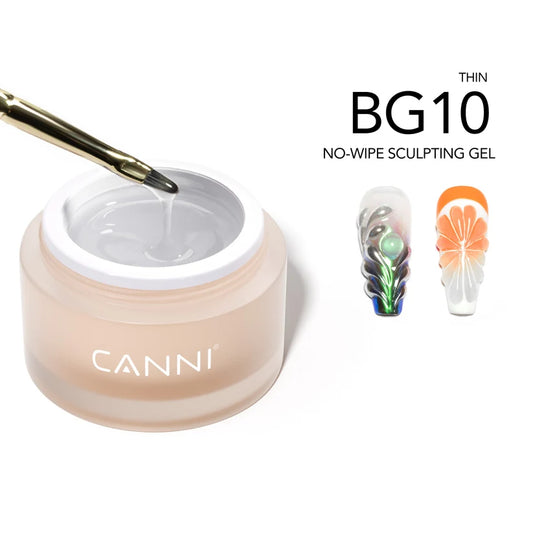 CANNI No-Wipe Sculpting Gel BG10 Thin – priehľadný zdobiaci gél, 10 g