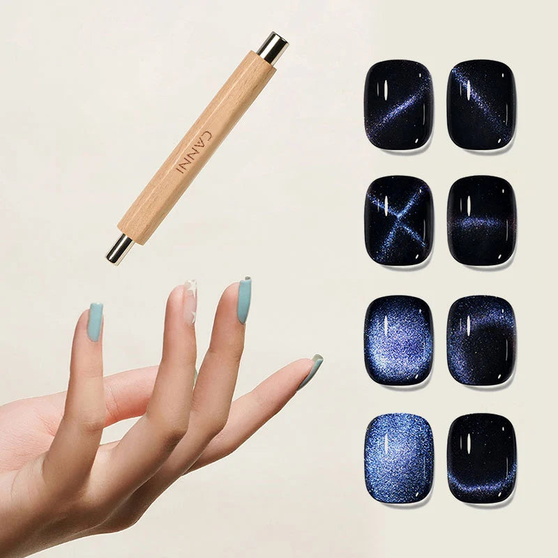 CANNI obojstranný magnet na Cat Eye nechty – drevená rukoväť, 6/8 mm