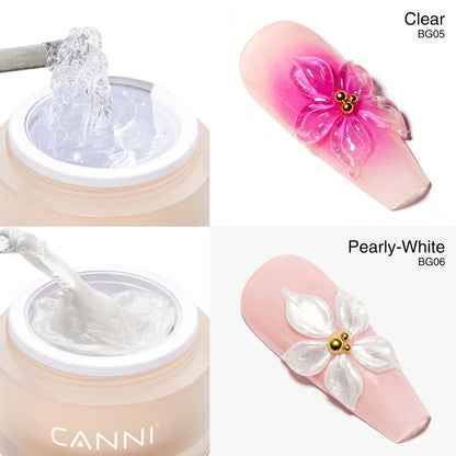 CANNI PVC Sculpting Gel BG06 – perleťovo biely 3D zdobiaci gél, 10 g