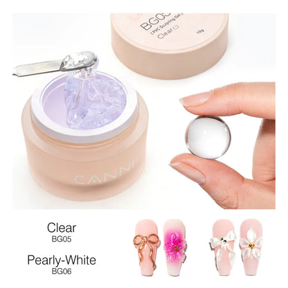 CANNI PVC Sculpting Gel BG06 – perleťovo biely 3D zdobiaci gél, 10 g